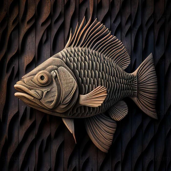 Animals Striped barbus fish